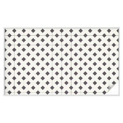 Mleczna naklejka na okno Diamenty czarno-białe