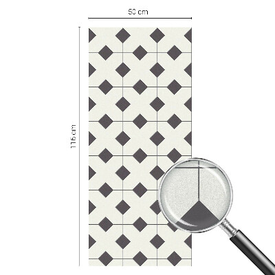 Mleczna naklejka na okno Diamenty czarno-białe