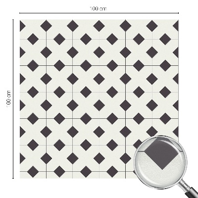 Mleczna naklejka na okno Diamenty czarno-białe