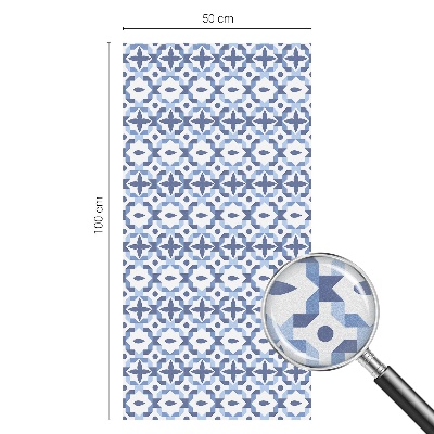 Naklejka na okno mleczna witraż Niebieska mozaika
