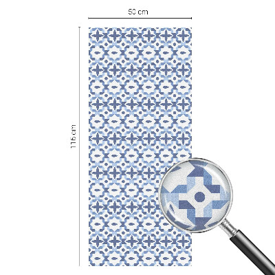 Naklejka na okno mleczna witraż Niebieska mozaika