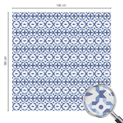Naklejka na okno mleczna witraż Niebieska mozaika