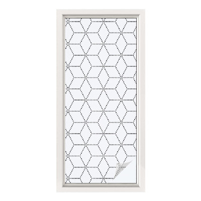 Mleczna naklejka na okno Kropkowane romby