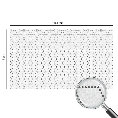 Mleczna naklejka na okno Kropkowane romby