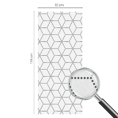 Mleczna naklejka na okno Kropkowane romby