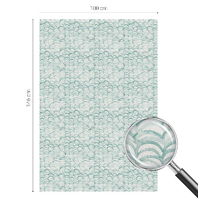 Naklejka na okno mleczna witraż Zielona fala