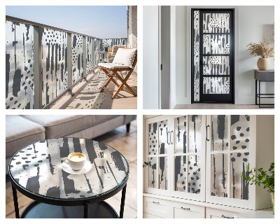 Folia okienna zapewniająca prywatność Pasy i kropki