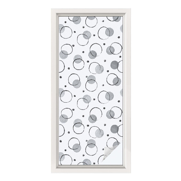 Naklejka na okno mleczna witraż Szare koła