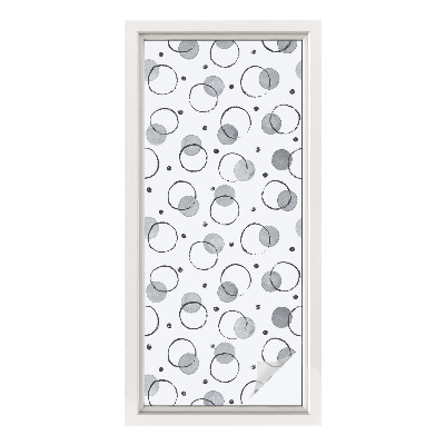 Naklejka na okno mleczna witraż Szare koła