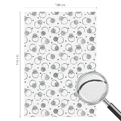 Naklejka na okno mleczna witraż Szare koła