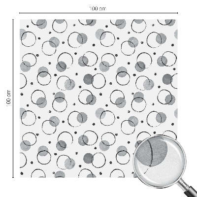 Naklejka na okno mleczna witraż Szare koła