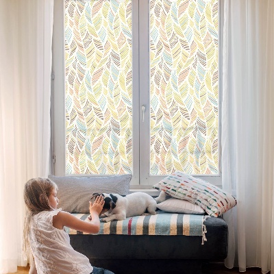 Naklejka na okno mleczna witraż Tęczowe pióra