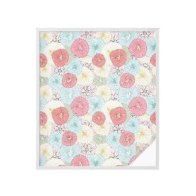 Folia dekoracyjna na okna Kwiaty pastelowe