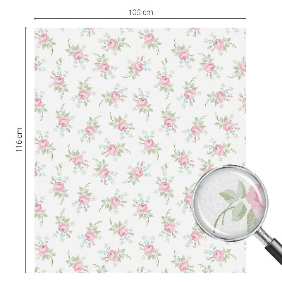 Mleczna naklejka na okno Romantyczne róże