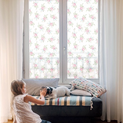 Mleczna naklejka na okno Romantyczne róże