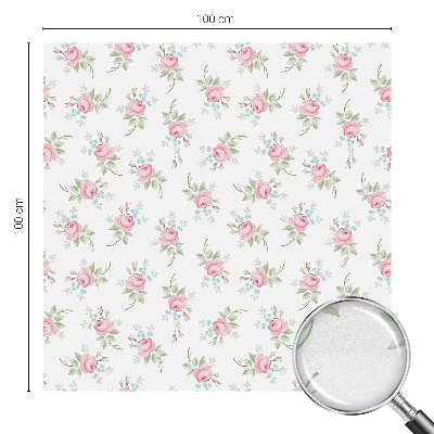 Mleczna naklejka na okno Romantyczne róże