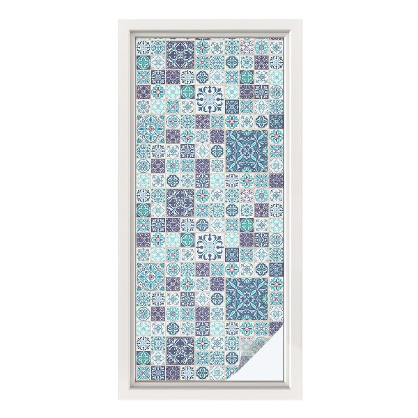 Folia okienna zapewniająca prywatność Kwiatowe kafelki