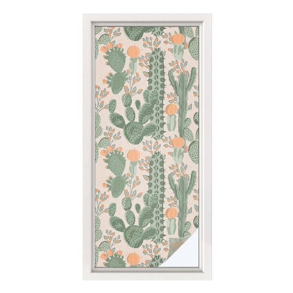 Folia dekoracyjna na okna Zielone sukulenty