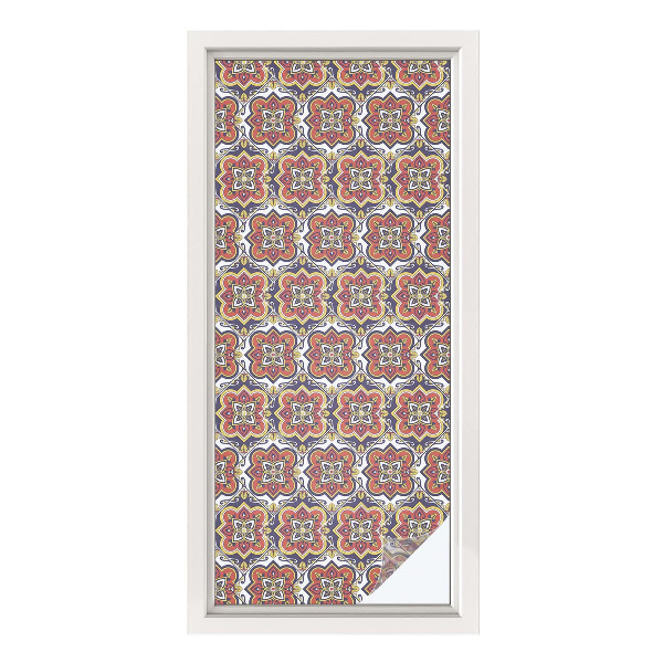 Mleczna naklejka na okno Kwiatowy ornament