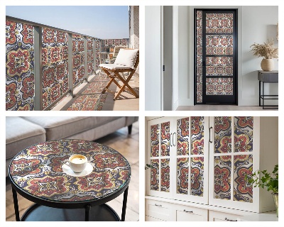 Mleczna naklejka na okno Kwiatowy ornament