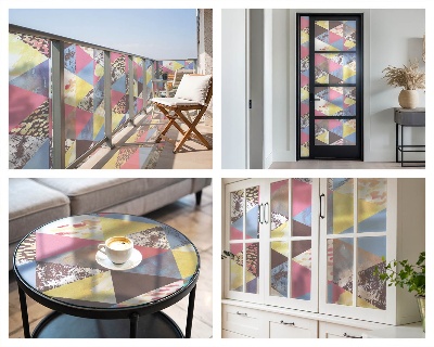 Folia dekoracyjna na okna Kolorowe trójkąty