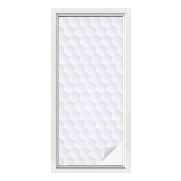 Naklejka na okno mleczna witraż Biała mozaika