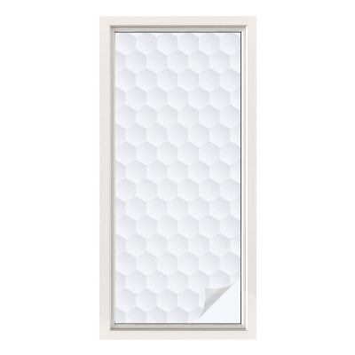 Naklejka na okno mleczna witraż Biała mozaika