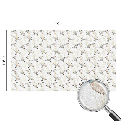 Mleczna naklejka na okno Ptaki natura