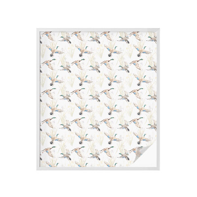 Mleczna naklejka na okno Ptaki natura