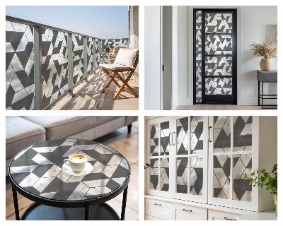 Naklejka na okno mleczna witraż Geometryczne iluzje