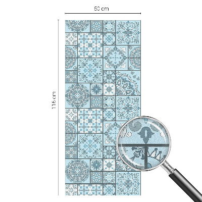 Folia okienna zapewniająca prywatność Niebieskie kafelki