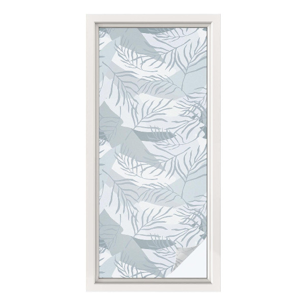 Naklejka na okno mleczna witraż Subtelne liście