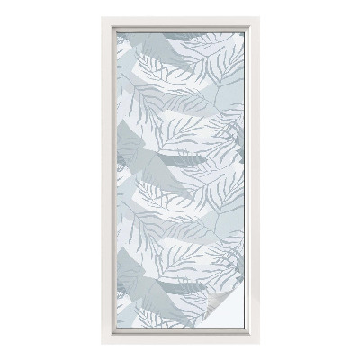 Naklejka na okno mleczna witraż Subtelne liście