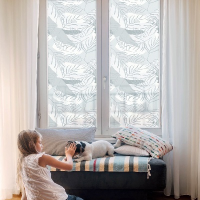 Naklejka na okno mleczna witraż Subtelne liście