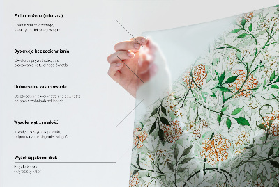 Naklejka na okno mleczna witraż Jodełka elegancja