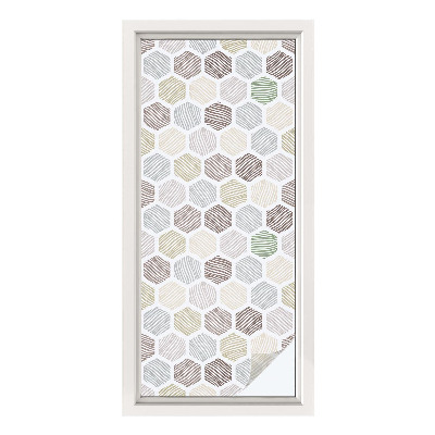 Mleczna naklejka na okno Geometryczne fale