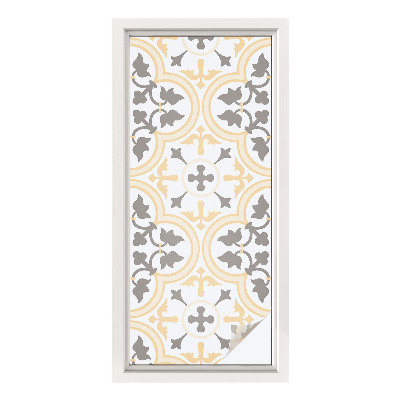 Naklejka na okno mleczna witraż Roślinne wzory