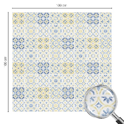 Naklejka na okno mleczna witraż Klasyczne kafelki