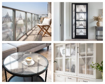 Folia dekoracyjna na okna Szare trójkąty