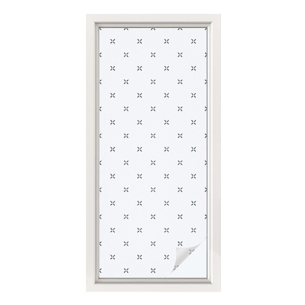 Mleczna naklejka na okno Geometryczne krzyżyki