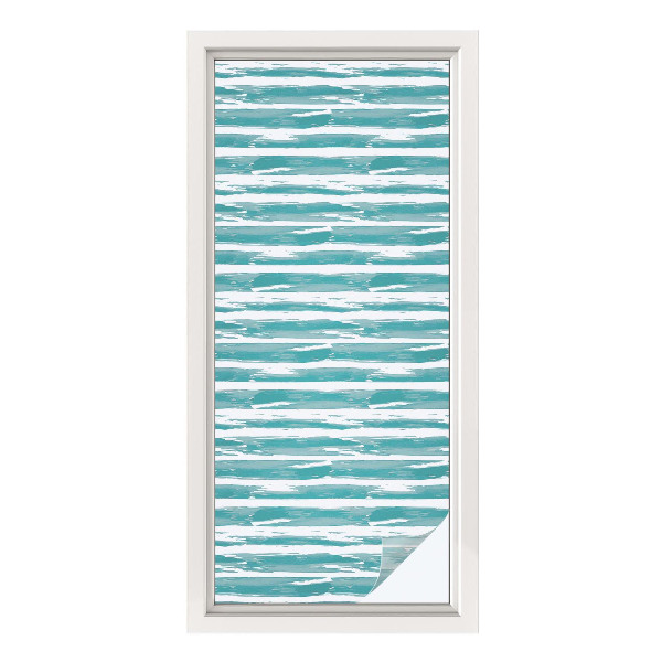 Mleczna naklejka na okno Zielone pasy