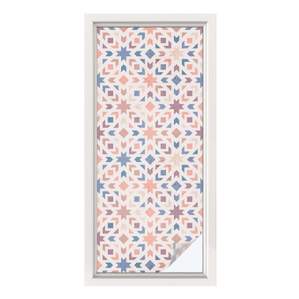 Naklejka na okno mleczna witraż Kolorowe wzory