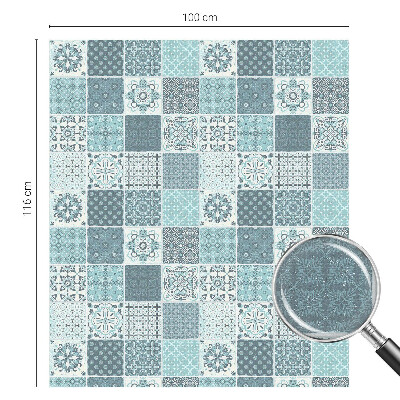 Naklejka na okno mleczna witraż Boho kafelki