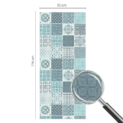 Naklejka na okno mleczna witraż Boho kafelki