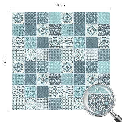 Naklejka na okno mleczna witraż Boho kafelki