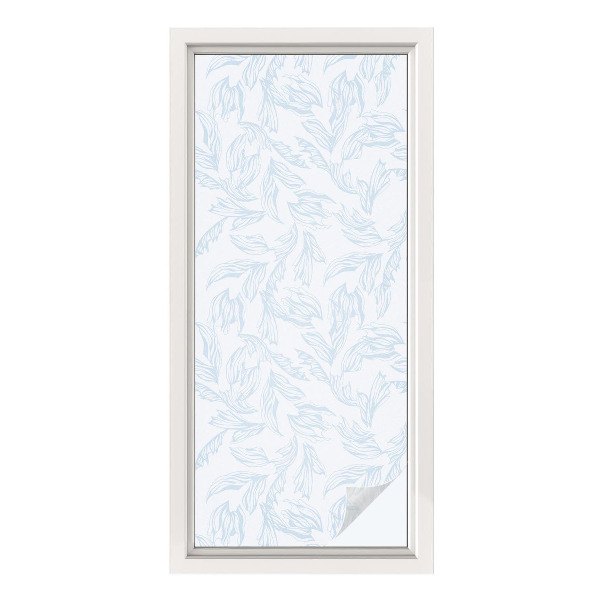 Mleczna naklejka na okno Eteryczne liście