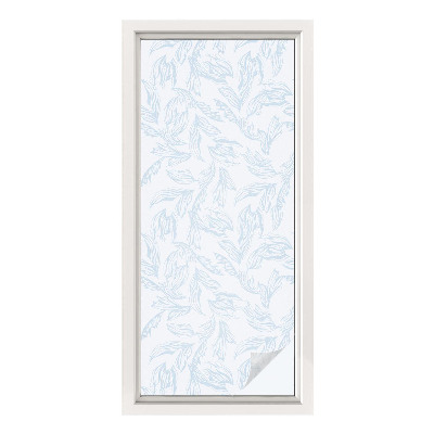 Mleczna naklejka na okno Eteryczne liście