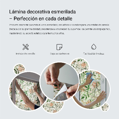 Folia dekoracyjna na okna Błękitne ornamenty