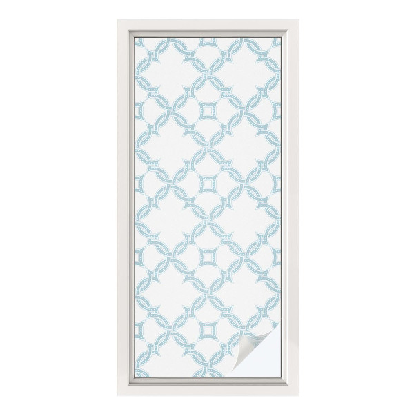 Folia dekoracyjna na okna Geometria niebieska