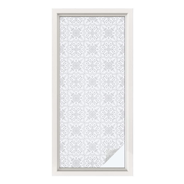 Mleczna naklejka na okno Kwiatowa symetria